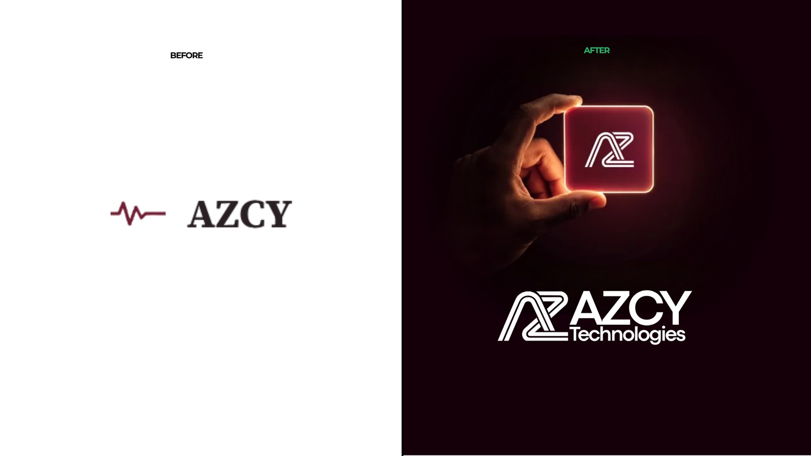 AZCY logo before and after the rebrand
