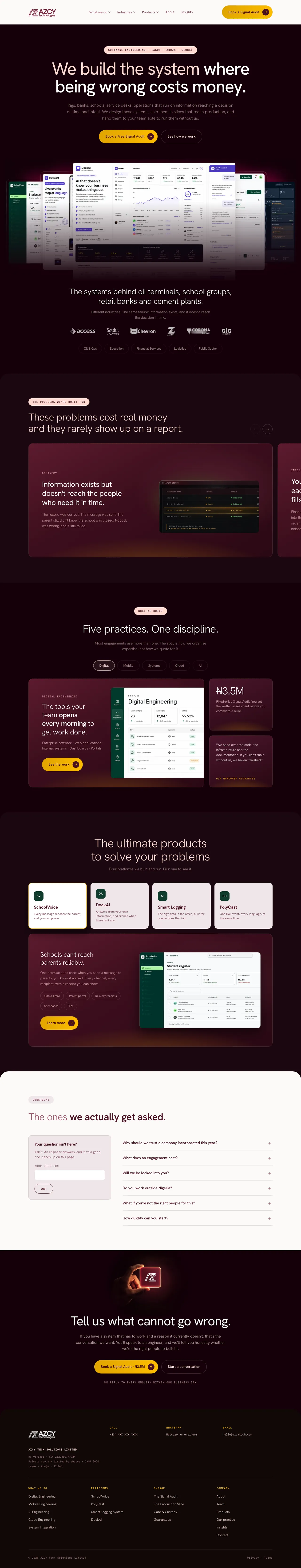 The AZCY Technologies site, top to bottom