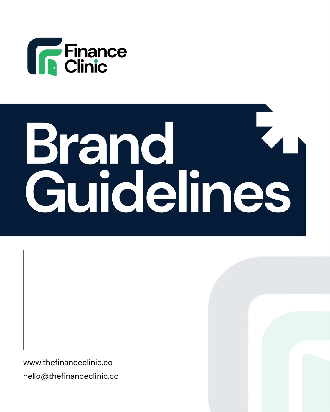 Finance Clinic brand guidelines cover
