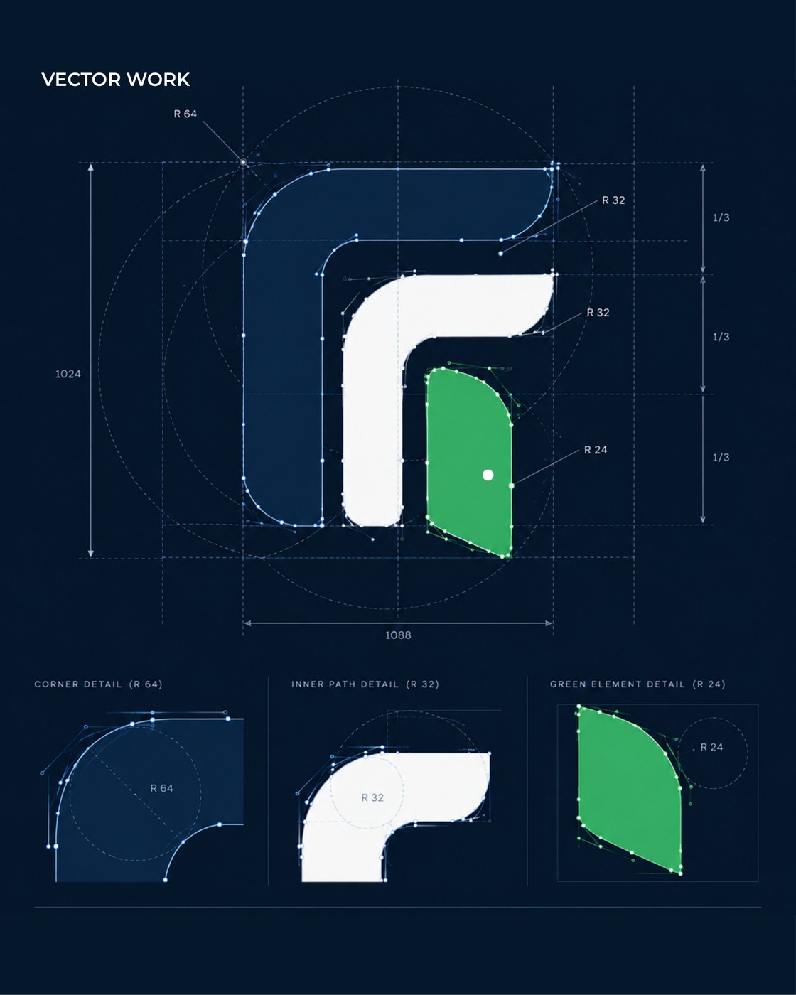 Vector construction with corner radii specified