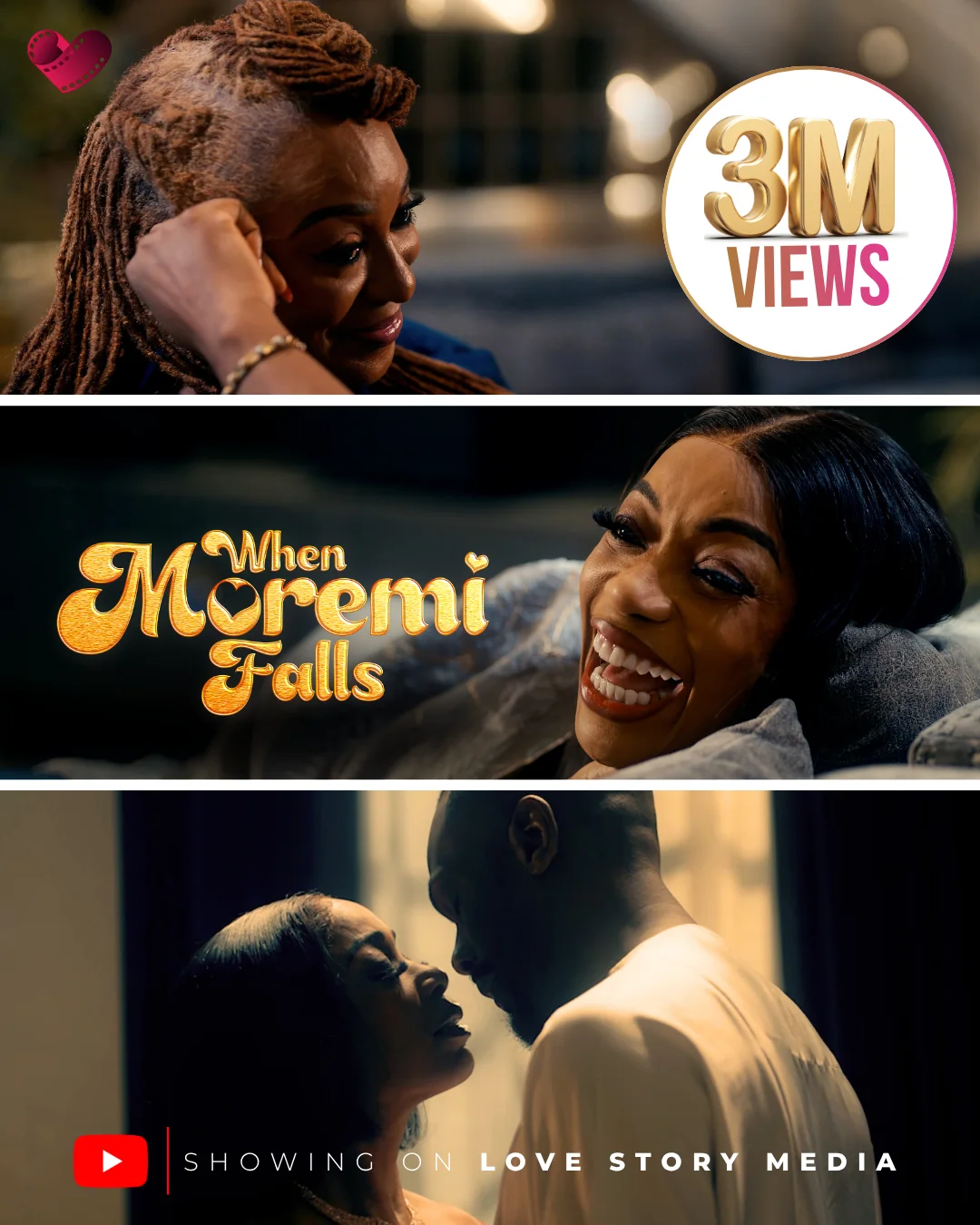 Promo creative for When Moremi Falls showing three million views